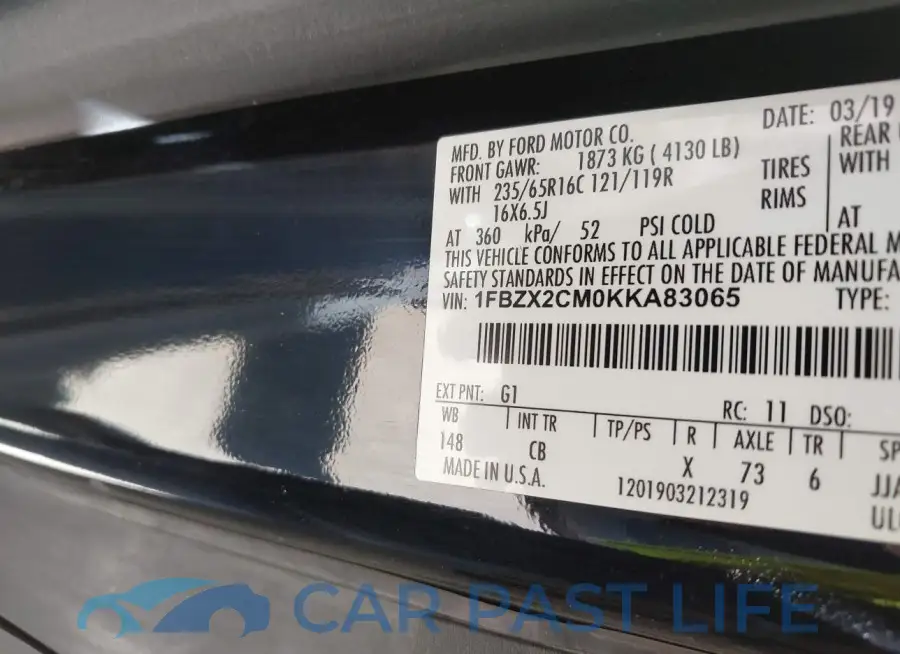 1FBZX2CM0KKA83065# 9