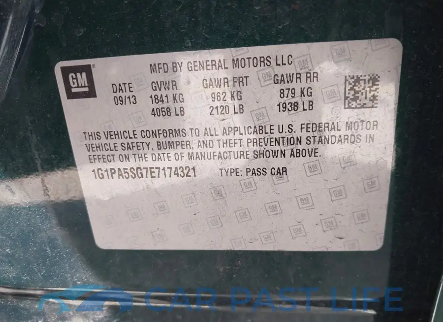 1G1PA5SG7E7174321# 9