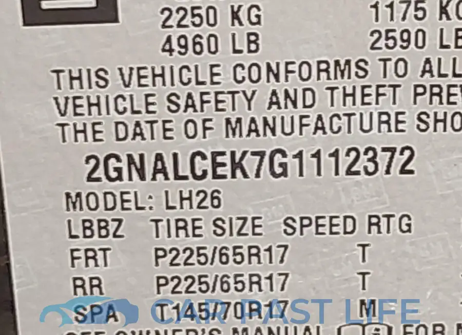 2GNALCEK7G1112372# 9