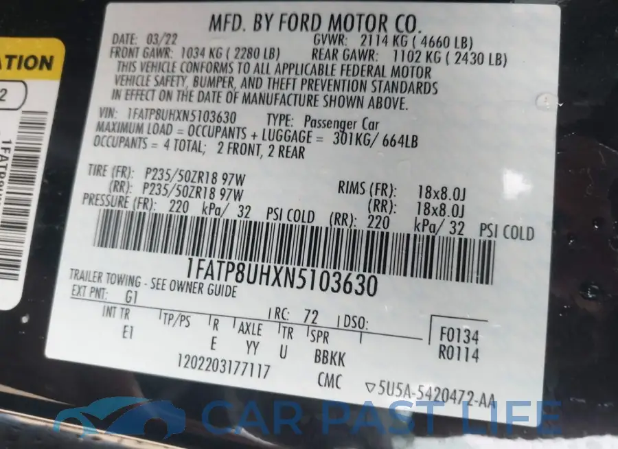 1FATP8UHXN5103630# 9