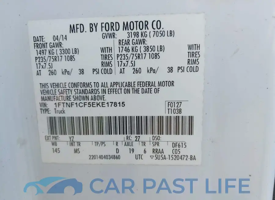 1FTNF1CF5EKE17815# 9