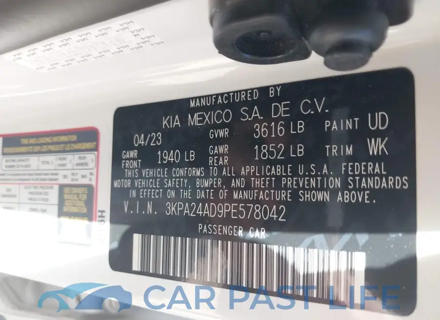 3KPA24AD9PE578042# 9