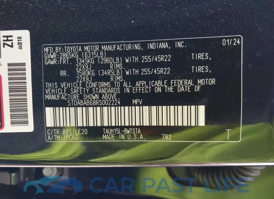 5TDABAB68RS002224# 9