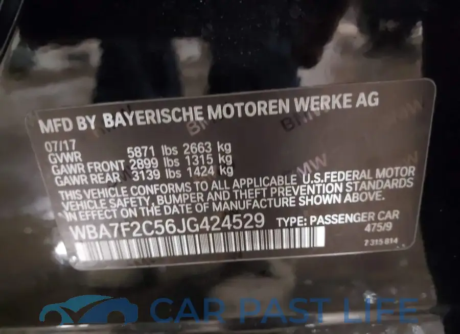 WBA7F2C56JG424529# 9