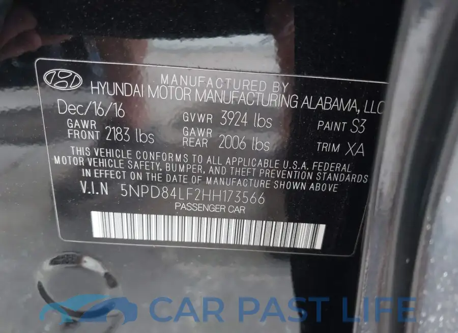 5NPD84LF2HH173566# 9