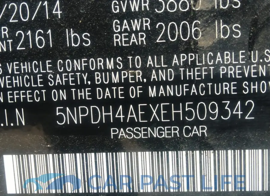 5NPDH4AEXEH509342# 9