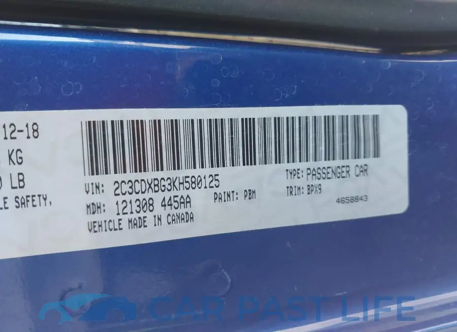 2C3CDXBG3KH580125# 9