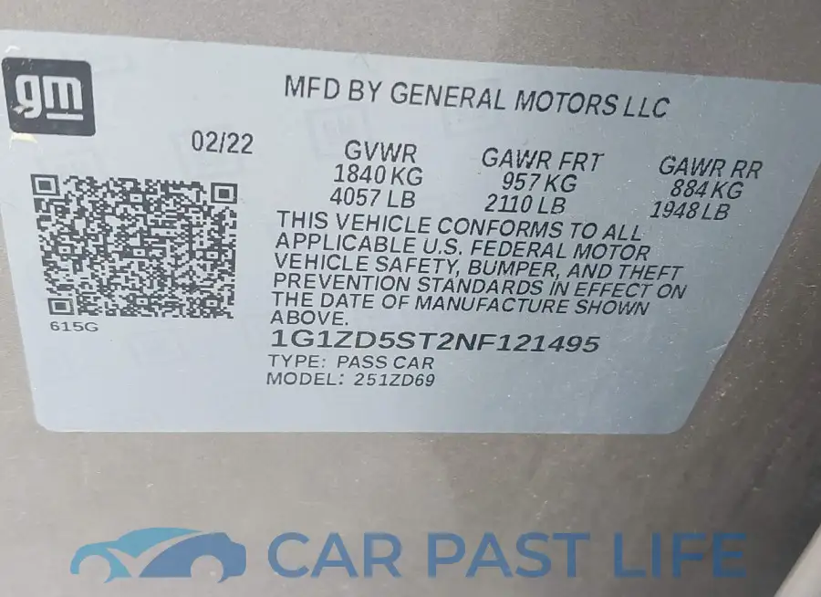 1G1ZD5ST2NF121495# 9