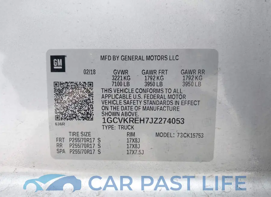 1GCVKREH7JZ274053# 9
