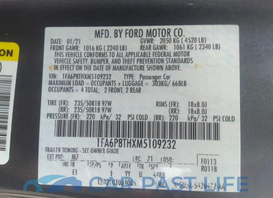 1FA6P8THXM5109232# 9