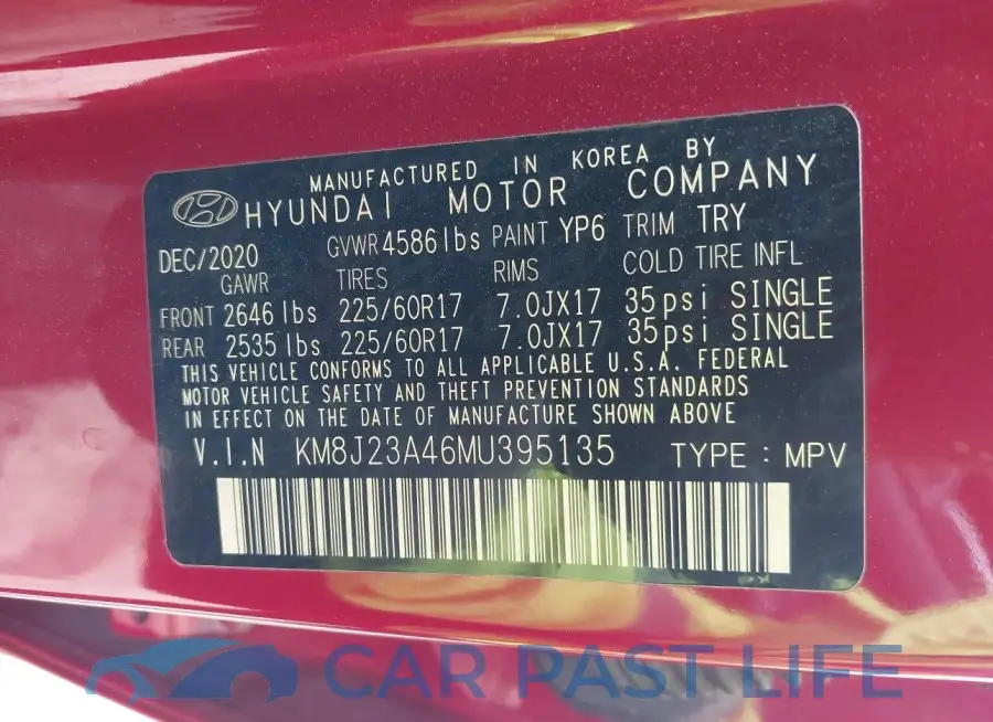 KM8J23A46MU395135# 9