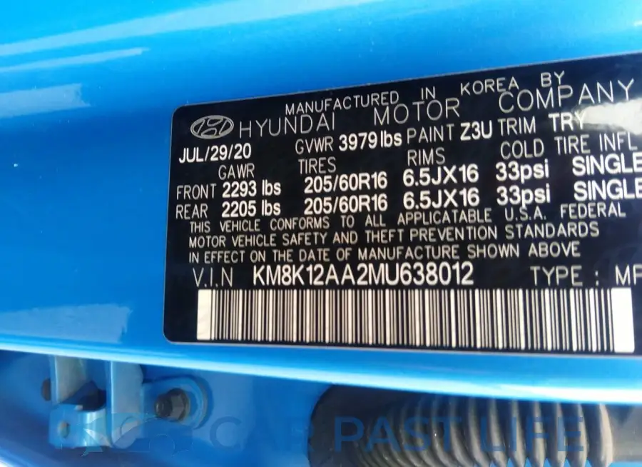 KM8K12AA2MU638012# 9