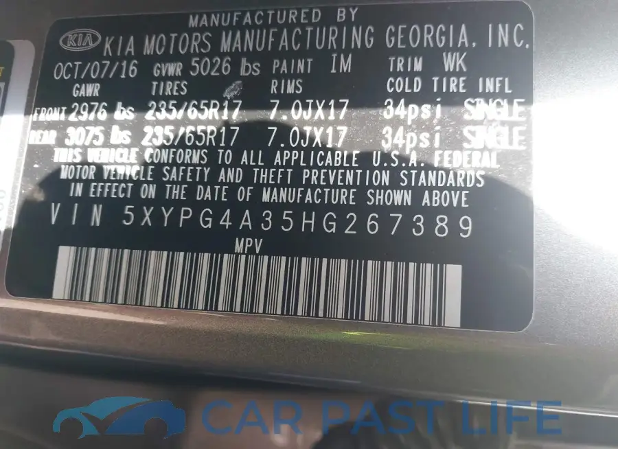 5XYPG4A35HG267389# 9