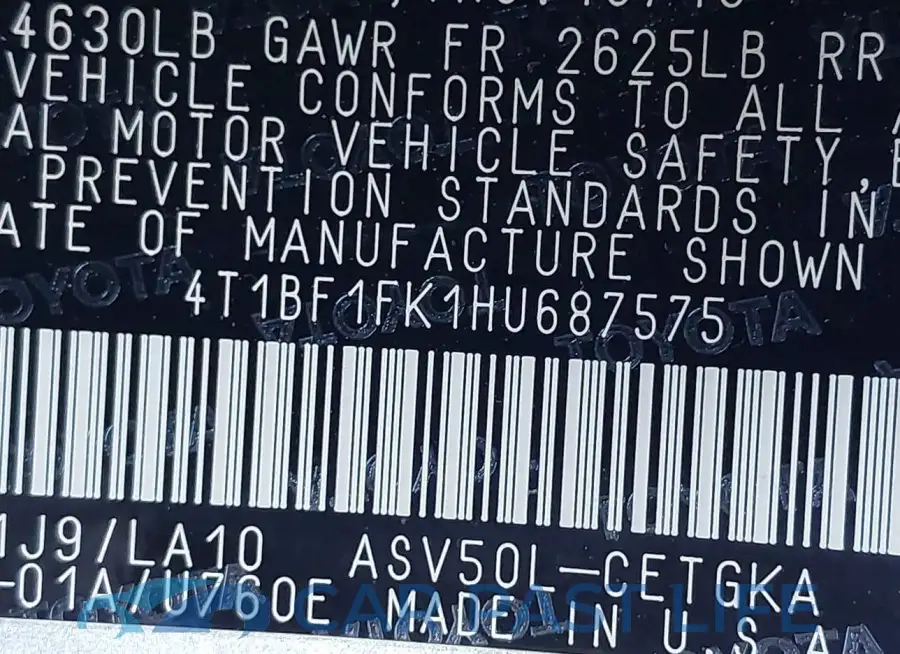4T1BF1FK1HU687575# 9