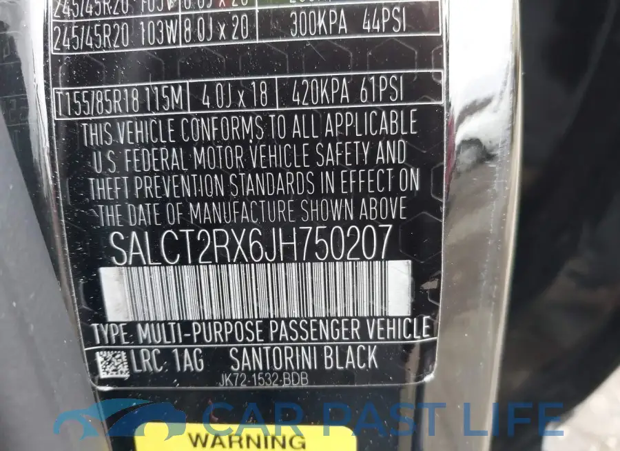 SALCT2RX6JH750207# 9