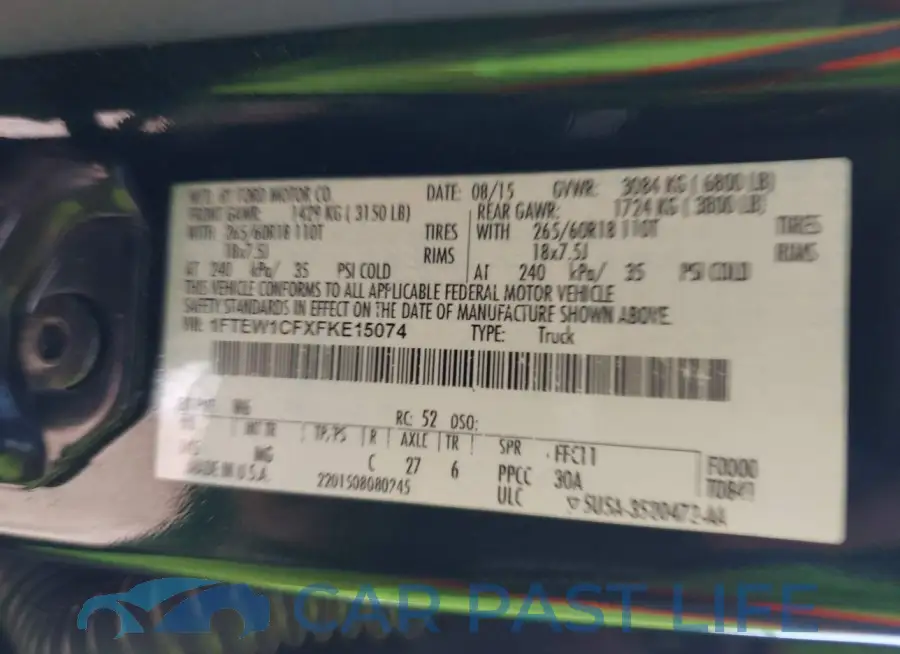 1FTEW1CFXFKE15074# 9