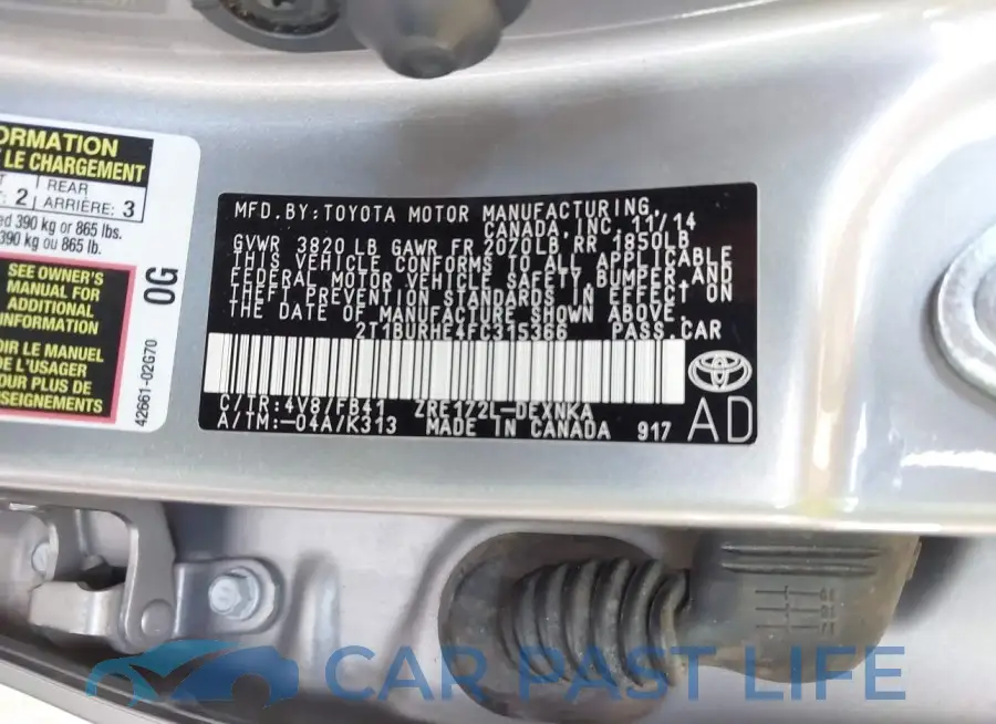 2T1BURHE4FC315366# 9