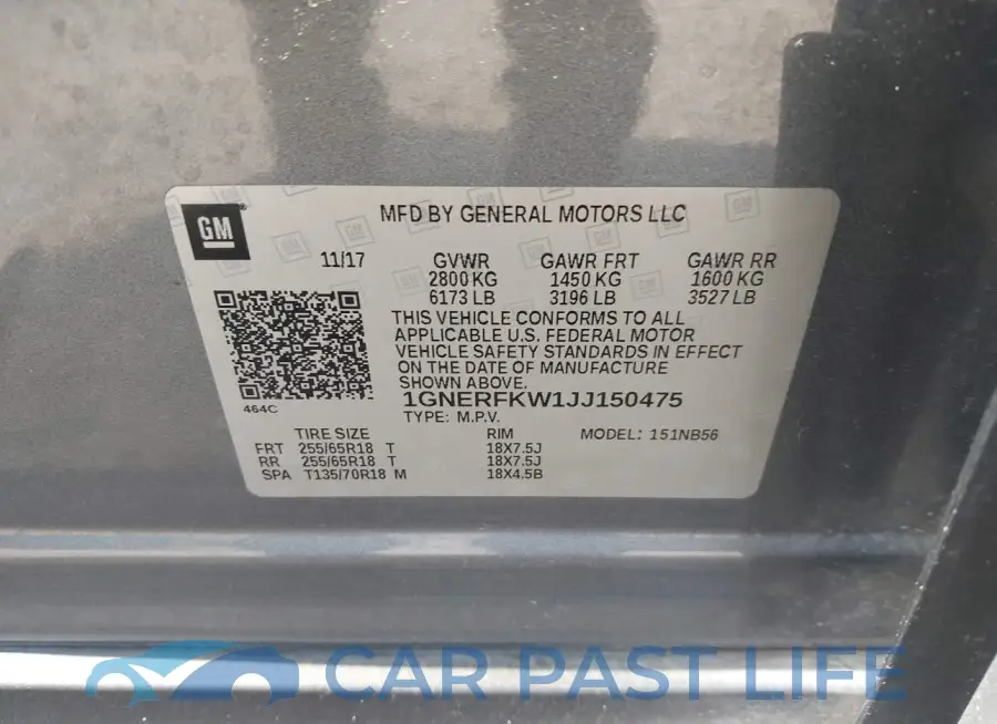 1GNERFKW1JJ150475# 9