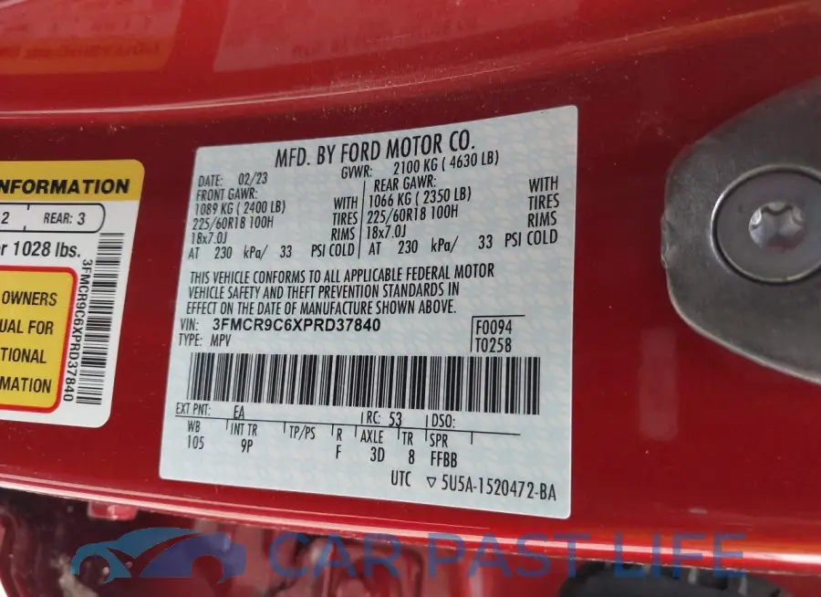 3FMCR9C6XPRD37840# 9