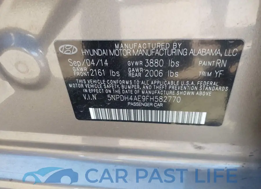 5NPDH4AE9FH582770# 9