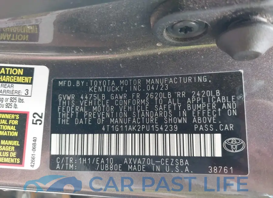 4T1G11AK2PU154239# 9
