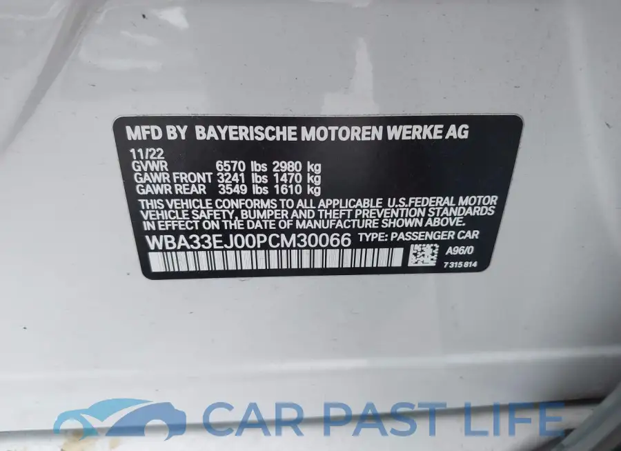 WBA33EJ00PCM30066# 9