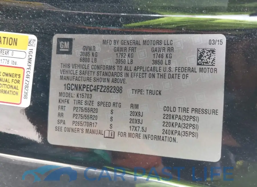 1GCNKPEC4FZ282398# 9