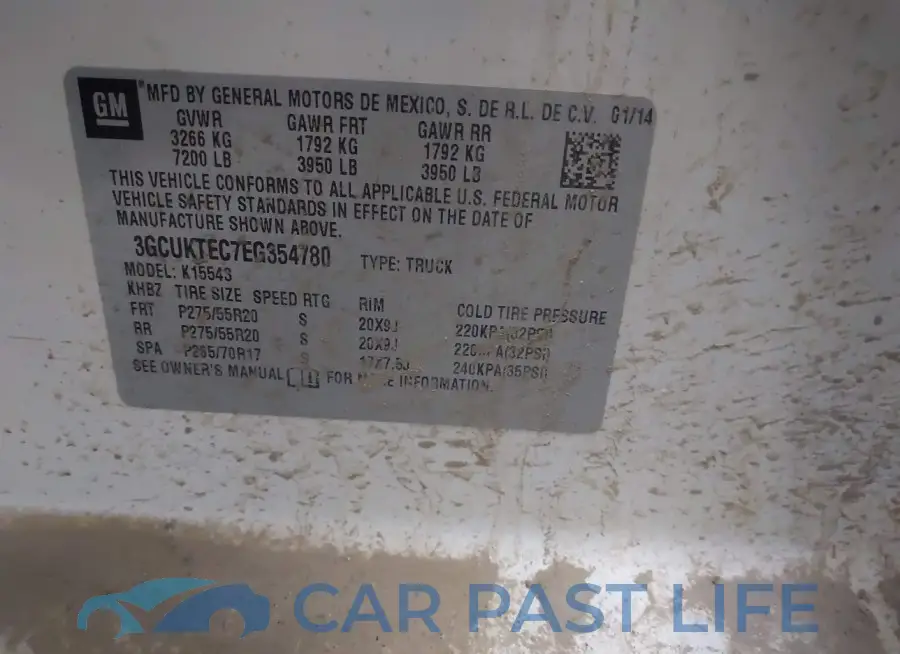 3GCUKTEC7EG354780# 9