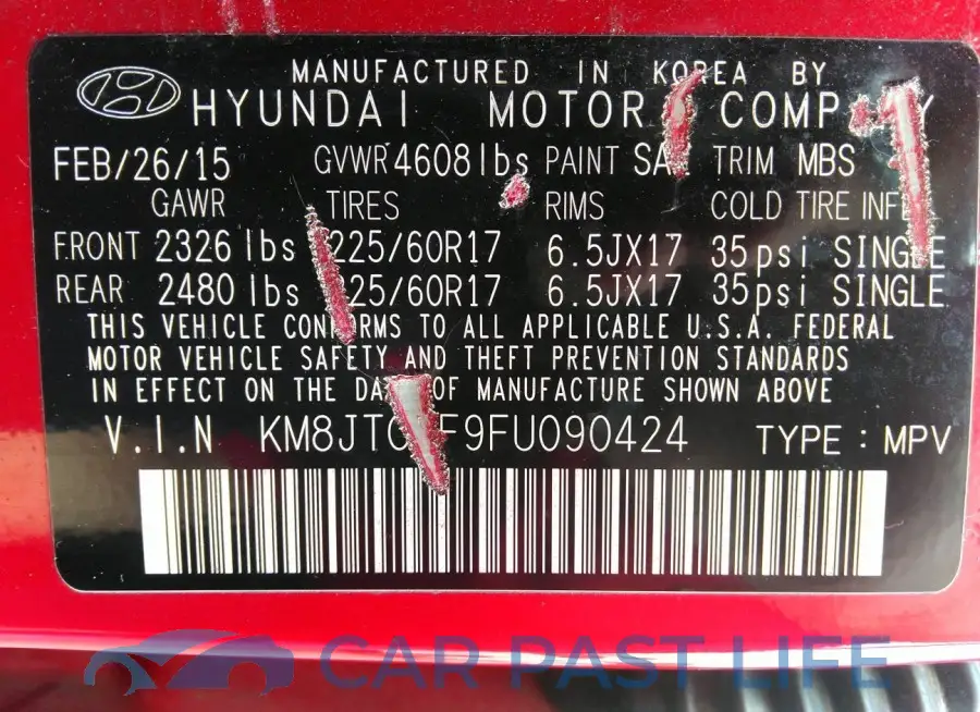 KM8JTCAF9FU090424# 9