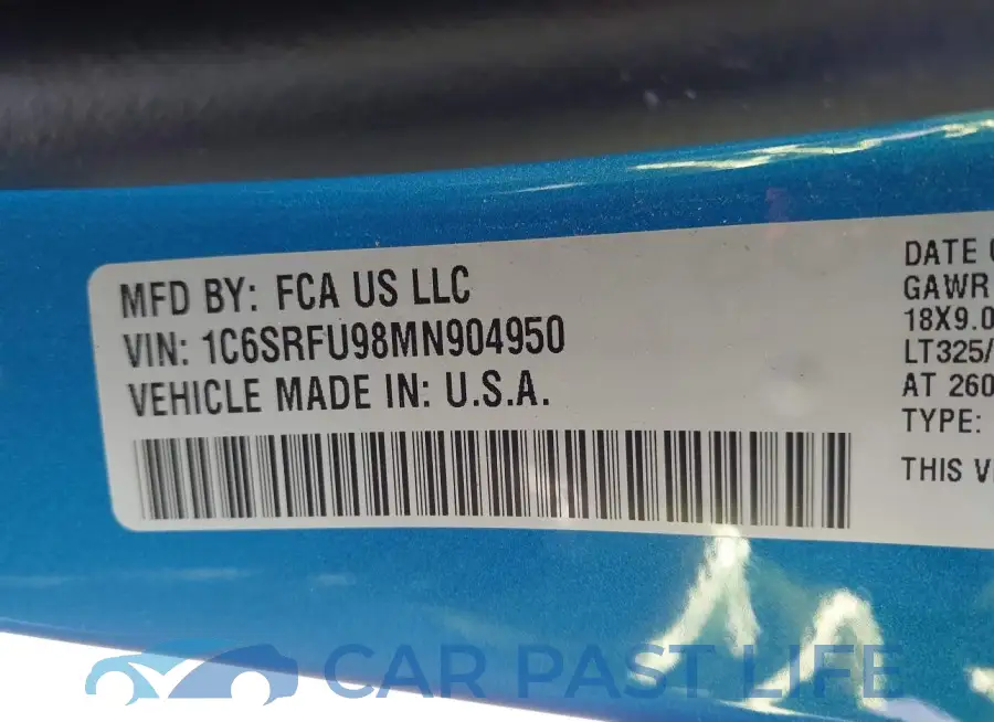 1C6SRFU98MN904950# 9