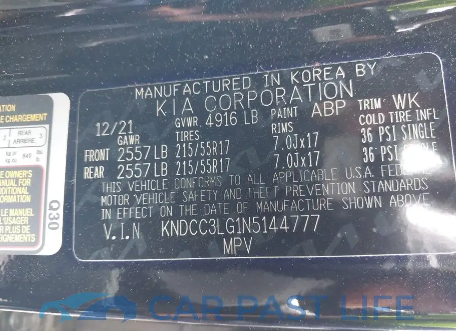 KNDCC3LG1N5144777# 9