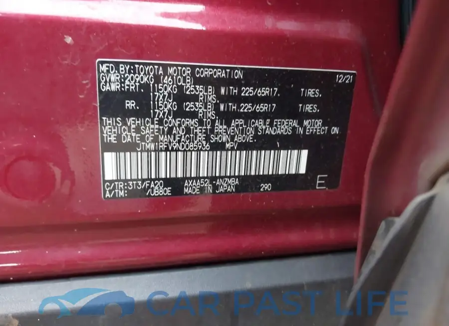 JTMW1RFV9ND085936# 9