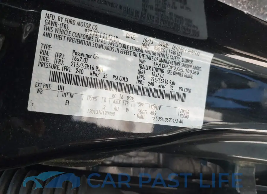 1FADP3F2XEL189369# 9