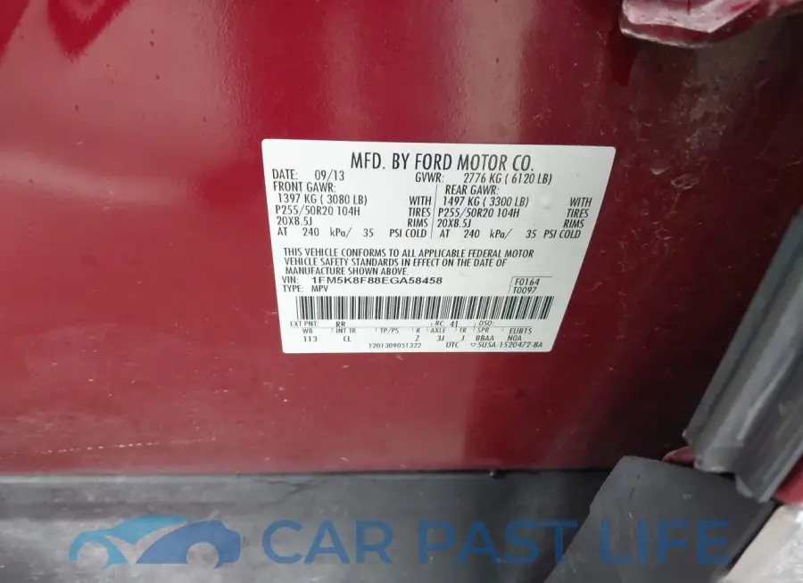 1FM5K8F88EGA58458# 9