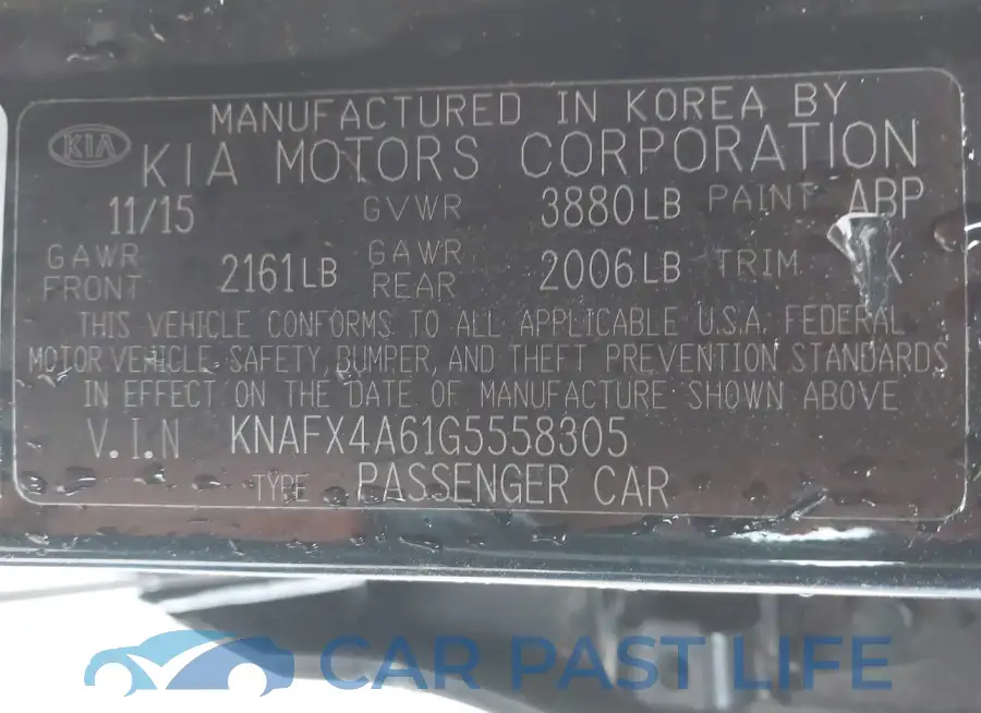 KNAFX4A61G5558305# 9