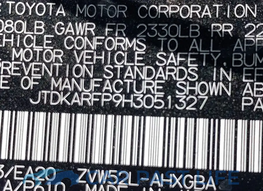JTDKARFP9H3051327# 9