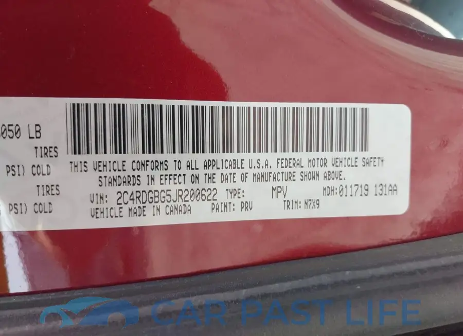 2C4RDGBG5JR200622# 9