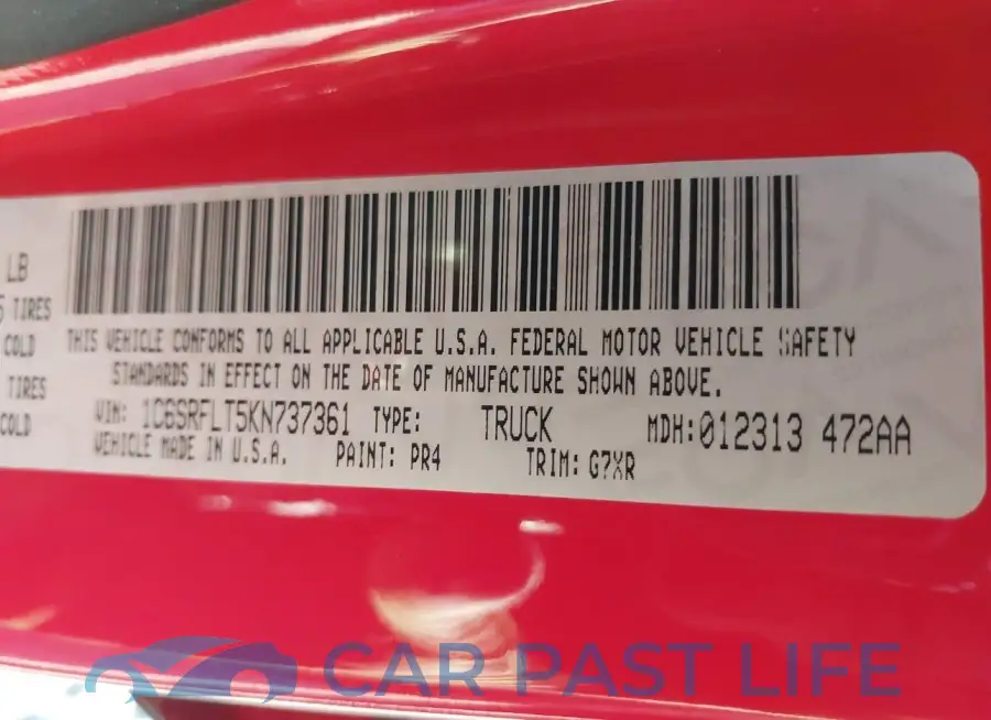 1C6SRFLT5KN737361# 9