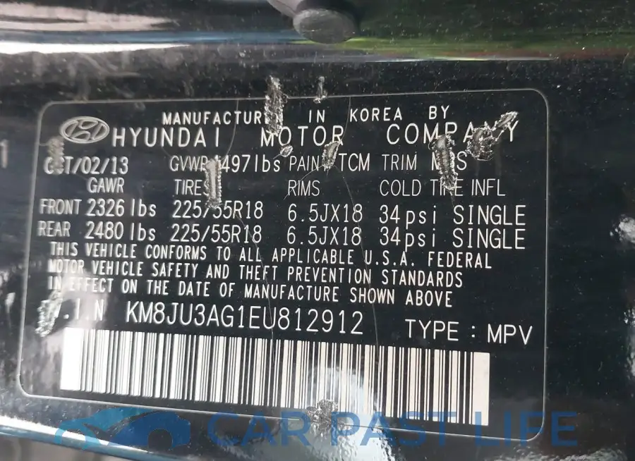 KM8JU3AG1EU812912# 9