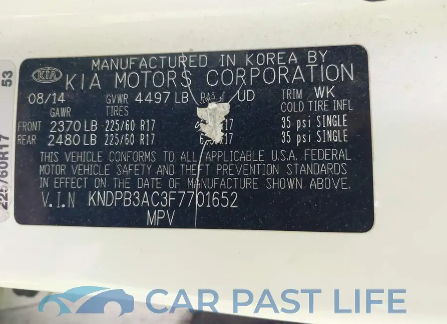 KNDPB3AC3F7701652# 9