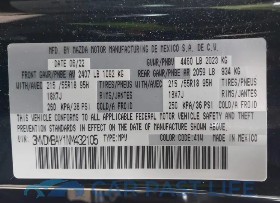 3MVDMBAY1NM432105# 9