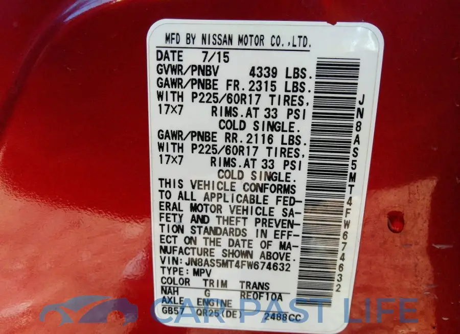 JN8AS5MT4FW674632# 9