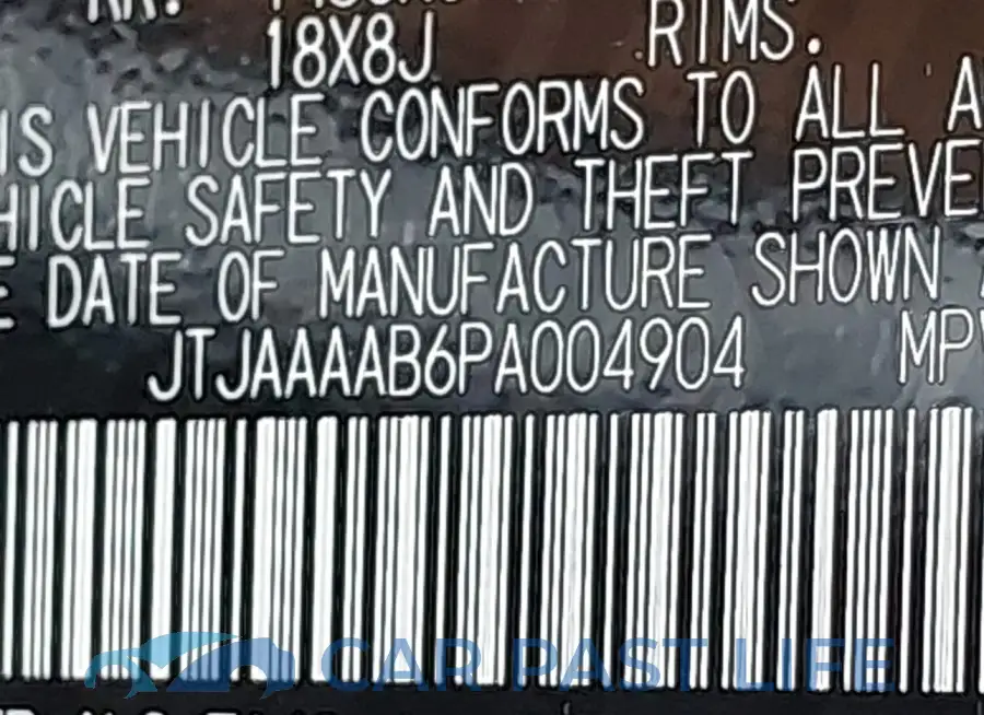 JTJAAAAB6PA004904# 9