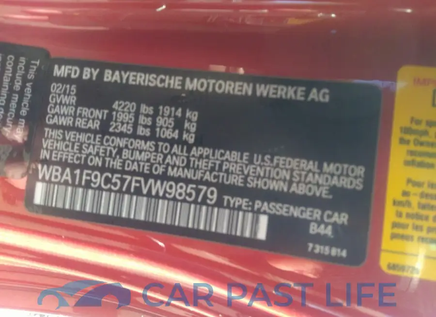 WBA1F9C57FVW98579# 9