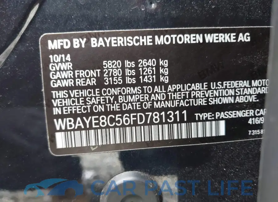 WBAYE8C56FD781311# 9