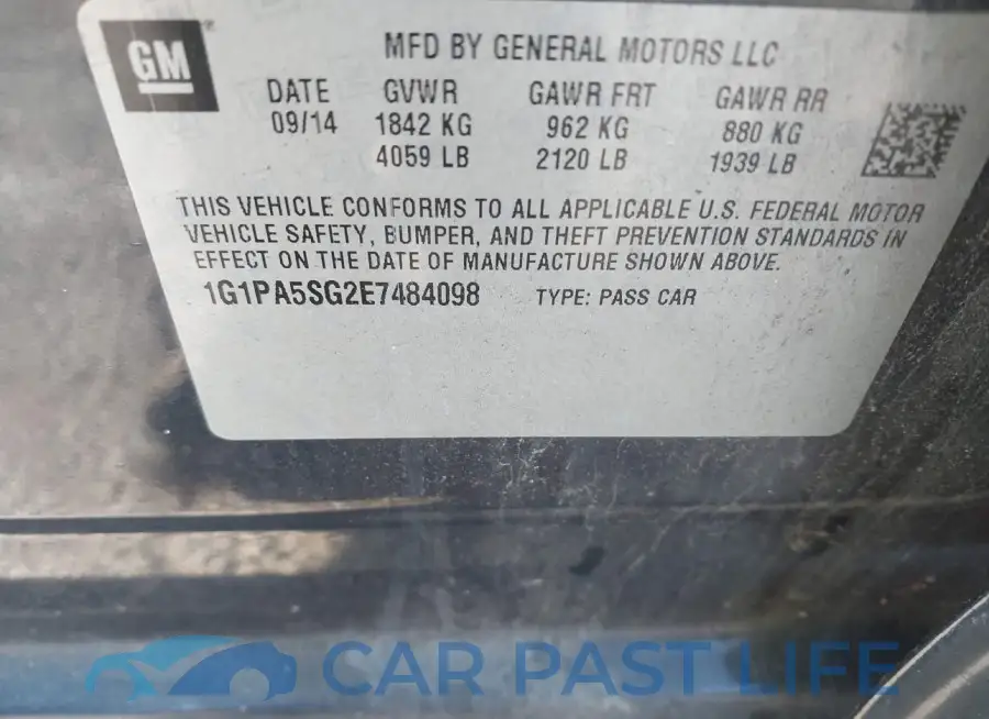 1G1PA5SG2E7484098# 9
