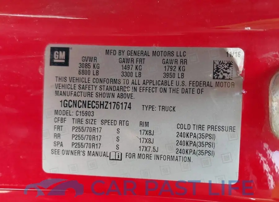 1GCNCNEC5HZ176174# 9
