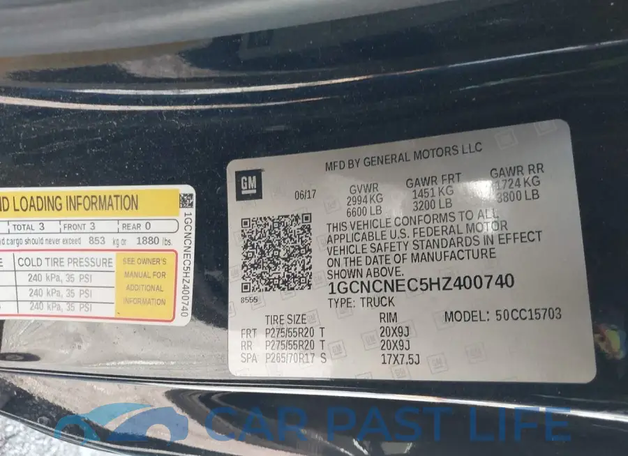 1GCNCNEC5HZ400740# 9