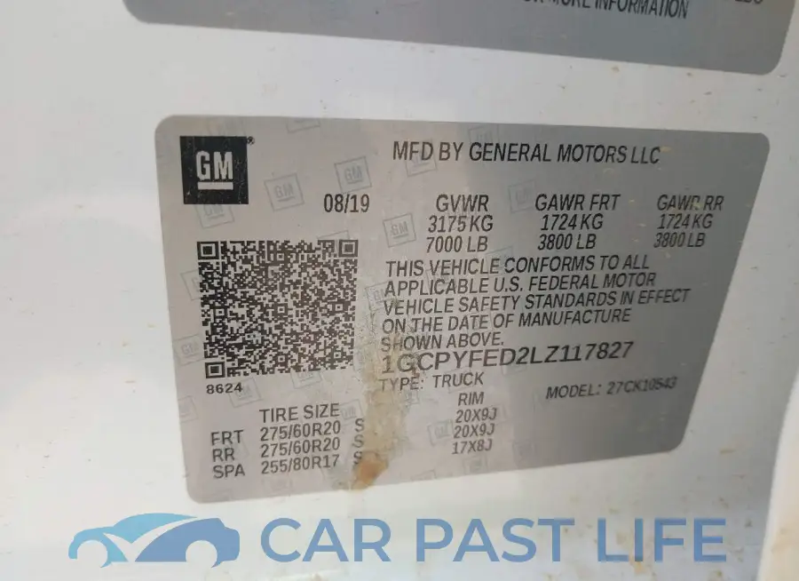 1GCPYFED2LZ117827# 9