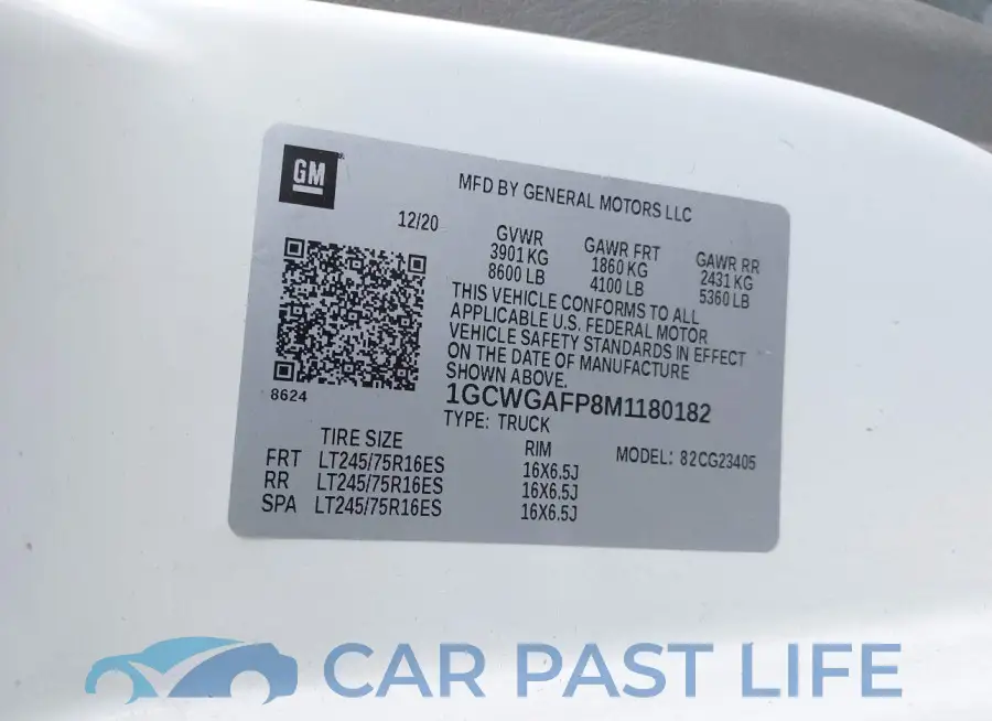 1GCWGAFP8M1180182# 9